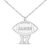 Thumbnail Image 1 of Football Name & Number Necklace Sterling Silver 22&quot;