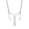 Thumbnail Image 1 of Aries Zodiac Symbol Name Necklace 10K White Gold 18&quot;