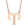 Thumbnail Image 1 of Aries Zodiac Symbol Name Necklace 14K Rose Gold 18&quot;