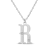 Thumbnail Image 1 of Brushed Letter Necklace 10K White Gold 18&quot;