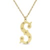 Thumbnail Image 0 of Brushed Starburst Letter Necklace 10K Yellow Gold 18"