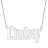 Thumbnail Image 1 of Gothic Name Necklace 14K White Gold 18&quot;