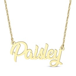 Cursive Script Name Necklace 10K Yellow Gold 18&quot;