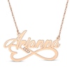 Thumbnail Image 1 of Diamond Accent Heart & Infinity Name Necklace 14K Rose Gold 18&quot;