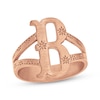 Thumbnail Image 1 of Brushed Starburst Letter Ring 14K Rose Gold