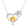 Thumbnail Image 1 of Heart-Shaped Citrine & White Lab-Created Sapphire Nurse Necklace Sterling Silver 17&quot;