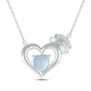 Thumbnail Image 1 of Heart-Shaped Lab-Created Opal & White Lab-Created Sapphire Nurse Necklace Sterling Silver 17&quot;