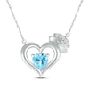 Thumbnail Image 1 of Heart-Shaped Blue Topaz & White Lab-Created Sapphire Nurse Necklace Sterling Silver 17&quot;