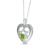 Thumbnail Image 2 of Heart-Shaped Peridot & White Lab-Created Sapphire Heart & Star of David Necklace Sterling Silver 18&quot;