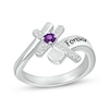 Thumbnail Image 0 of Amethyst & White Lab-Created Sapphire Cross Ring Sterling Silver