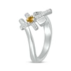 Thumbnail Image 2 of Citrine & White Lab-Created Sapphire Cross Ring Sterling Silver