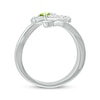 Thumbnail Image 3 of Peridot & White Lab-Created Sapphire Cross Ring Sterling Silver