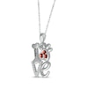 Thumbnail Image 2 of Garnet & White Lab-Created Sapphire Love, Bone & Dog Paw Necklace Sterling Silver 18&quot;