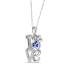 Thumbnail Image 2 of Blue Lab-Created Sapphire & White Lab-Created Sapphire Love, Bone & Dog Paw Necklace Sterling Silver 18&quot;