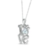 Thumbnail Image 2 of Lab-Created Opal & White Lab-Created Sapphire Love, Bone & Dog Paw Necklace Sterling Silver 18&quot;