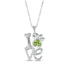 Thumbnail Image 1 of Peridot & White Lab-Created Sapphire Love, Bone & Dog Paw Necklace Sterling Silver 18&quot;