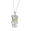 Thumbnail Image 2 of Peridot & White Lab-Created Sapphire Love, Bone & Dog Paw Necklace Sterling Silver 18&quot;