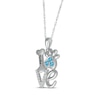 Thumbnail Image 2 of Blue Topaz & White Lab-Created Sapphire Love, Bone & Dog Paw Necklace Sterling Silver 18&quot;