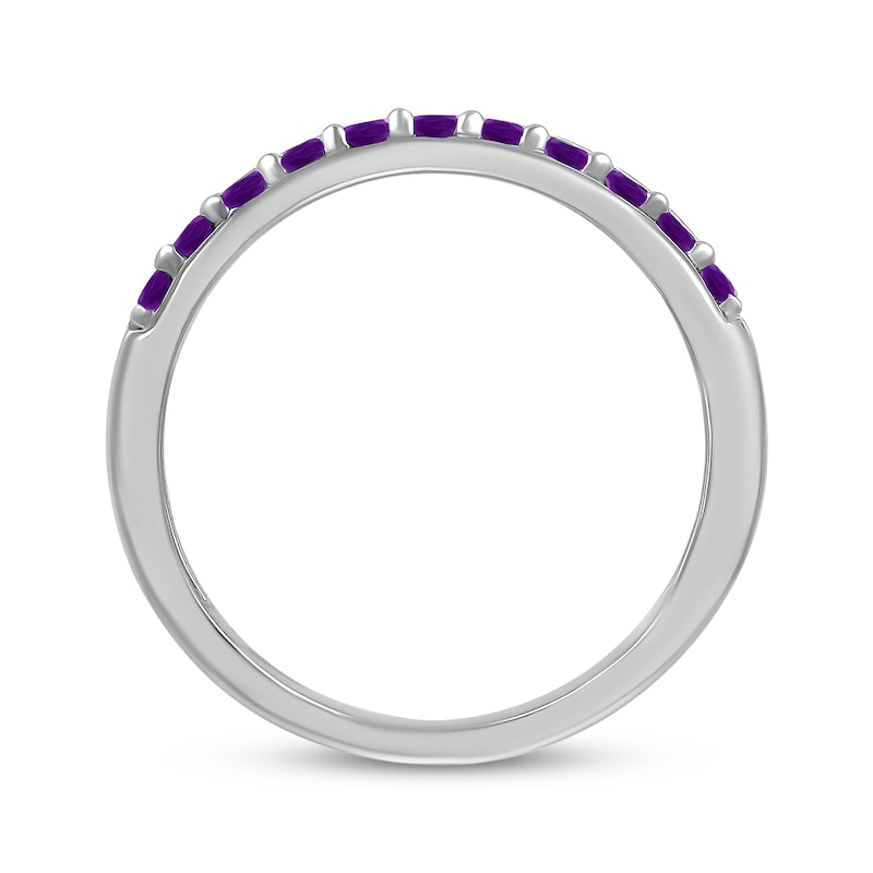 Main Image 3 of Round-Cut Amethyst Engravable Ring Sterling Silver