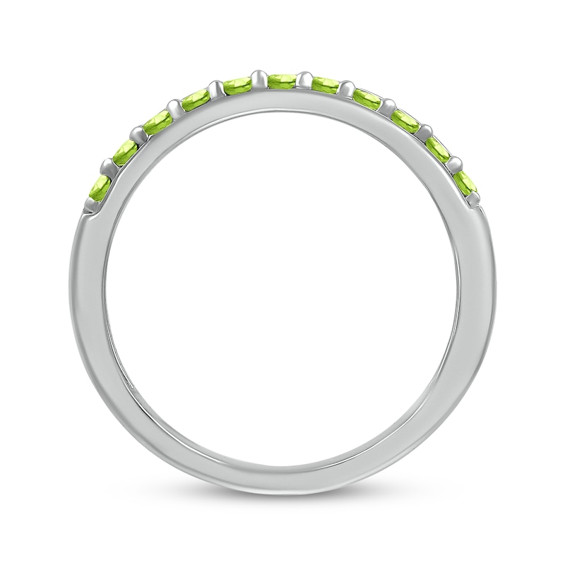 Round-Cut Peridot Engravable Ring Sterling Silver