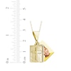 Thumbnail Image 2 of Square Photo & Cross Necklace 10K Yellow Gold 18"