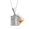 Thumbnail Image 1 of Square Photo & Cross Necklace 10K White Gold 18&quot;