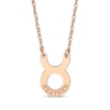 Thumbnail Image 1 of Engravable &quot;Taurus&quot; Zodiac Sign Necklace 14K Rose Gold 18&quot;