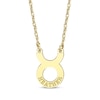 Thumbnail Image 1 of Engravable &quot;Taurus&quot; Zodiac Sign Necklace 14K Yellow Gold 18&quot;