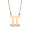 Thumbnail Image 1 of Engravable &quot;Gemini&quot; Zodiac Sign Necklace 14K Rose Gold 18&quot;