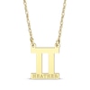 Thumbnail Image 0 of Engravable "Gemini" Zodiac Sign Necklace 14K Yellow Gold 18"