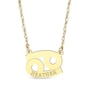 Thumbnail Image 1 of Engravable &quot;Cancer&quot; Zodiac Sign Necklace 14K Yellow Gold 18&quot;