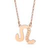 Thumbnail Image 1 of Engravable &quot;Leo&quot; Zodiac Sign Necklace 14K Rose Gold 18&quot;