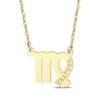 Thumbnail Image 1 of Engravable &quot;Virgo&quot; Zodiac Sign Necklace 10K Yellow Gold 18&quot;