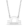 Thumbnail Image 0 of Engravable "Libra" Zodiac Sign Necklace 10K White Gold 18"