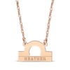 Thumbnail Image 0 of Engravable "Libra" Zodiac Sign Necklace 14K Rose Gold 18"