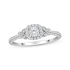 Thumbnail Image 0 of Round-Cut Diamond Cushion Halo Milgrain Engagement Ring 1/3 ct tw 10K White Gold