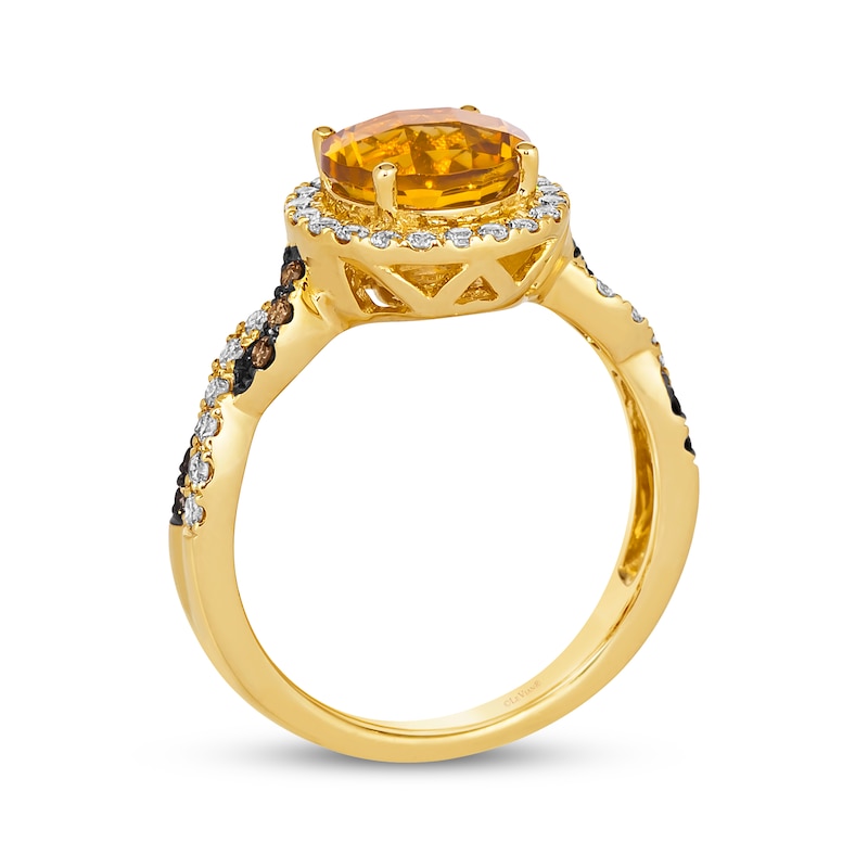 Main Image 3 of Le Vian Chocolate Twist Citrine Ring 3/8 ct tw Diamonds 14K Honey Gold