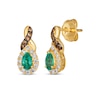 Thumbnail Image 0 of Le Vian Chocolate Twist Pear-Shaped Emerald Earrings 1/4 ct tw Diamonds 14K Honey Gold