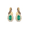 Thumbnail Image 1 of Le Vian Chocolate Twist Pear-Shaped Emerald Earrings 1/4 ct tw Diamonds 14K Honey Gold