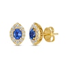 Thumbnail Image 1 of Le Vian Oval-Cut Blue Sapphire Earrings 1/3 ct tw Diamonds 14K Honey Gold