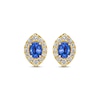 Thumbnail Image 2 of Le Vian Oval-Cut Blue Sapphire Earrings 1/3 ct tw Diamonds 14K Honey Gold