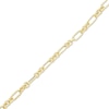 Thumbnail Image 2 of Three & One Hollow Link Figaro Necklace 4.5mm 10K Yellow Gold 18”