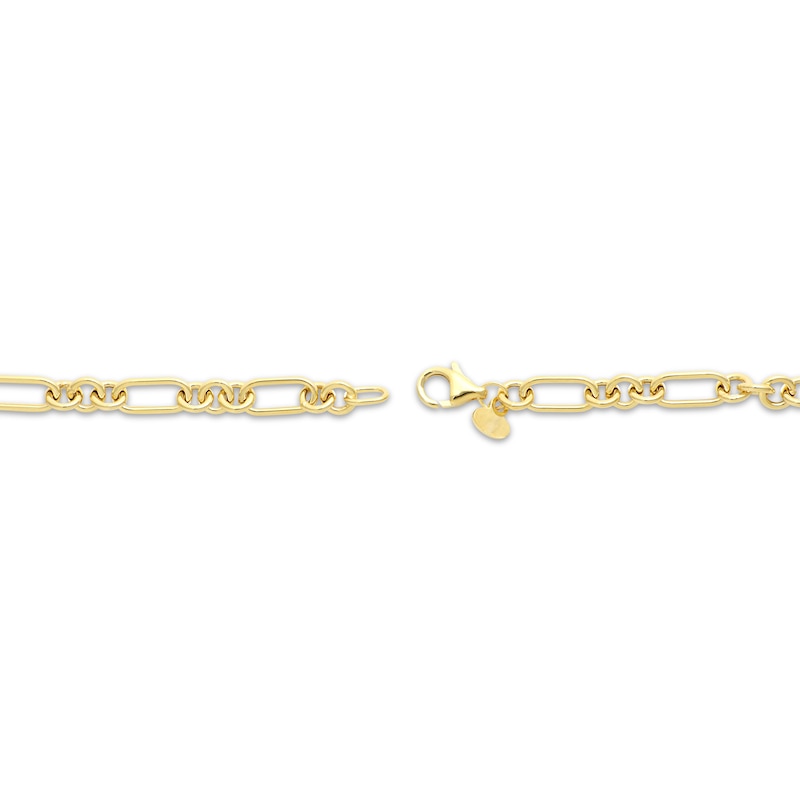 Main Image 3 of Three & One Hollow Link Figaro Necklace 4.5mm 10K Yellow Gold 18”