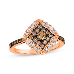 Le Vian Chocolate Diamond Ring 3/4 ct tw 14K Strawberry Gold