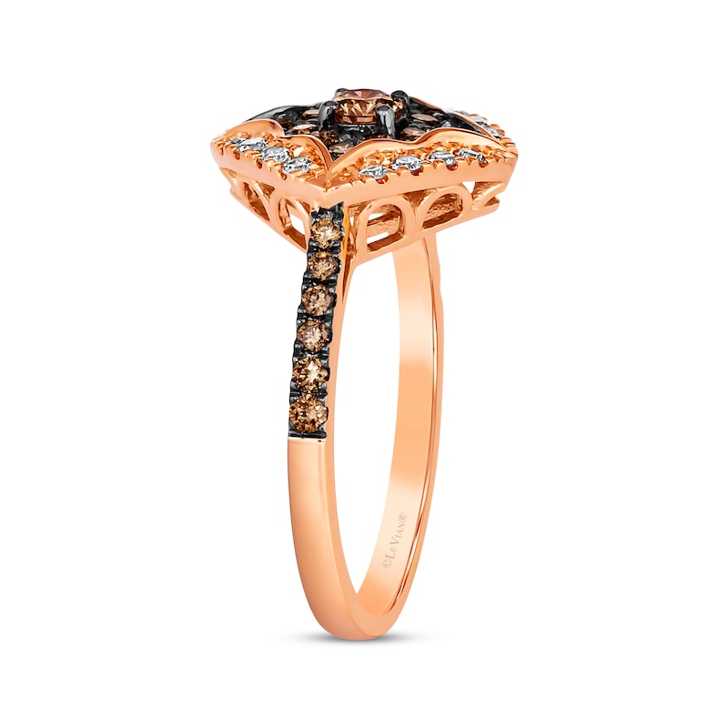 Main Image 2 of Le Vian Chocolate Diamond Ring 3/4 ct tw 14K Strawberry Gold