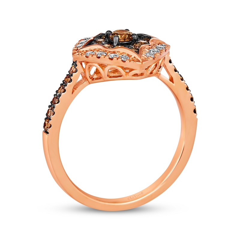 Main Image 3 of Le Vian Chocolate Diamond Ring 3/4 ct tw 14K Strawberry Gold