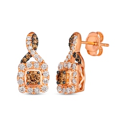 Le Vian Chocolate Twist Diamond Earrings 7/8 ct tw 14K Strawberry Gold