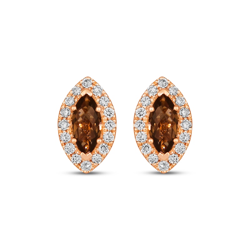 Main Image 2 of Le Vian Chocolate Quartz Earrings 1/3 ct tw Diamonds 14K Strawberry Gold