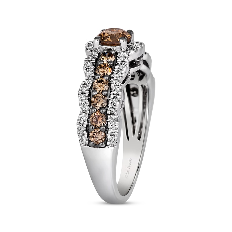 Main Image 2 of Le Vian Chocolate Waterfall Diamond Ring 1-1/3 ct tw 14K Vanilla Gold