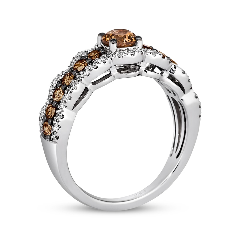 Main Image 3 of Le Vian Chocolate Waterfall Diamond Ring 1-1/3 ct tw 14K Vanilla Gold